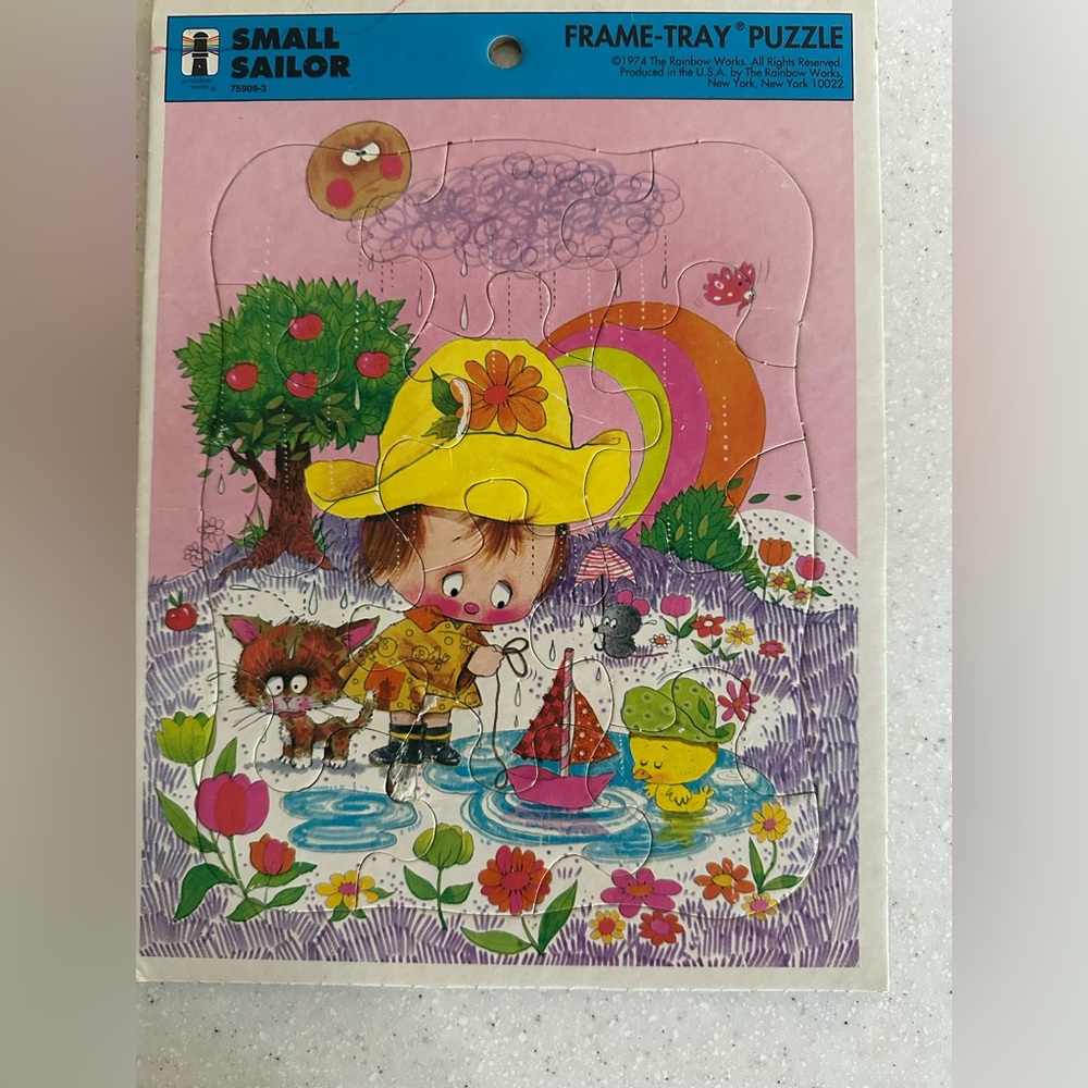 Vintage Small Sailor 1974 Frame-Tray Puzzle Colorful Children's 12 Piece Puzzle